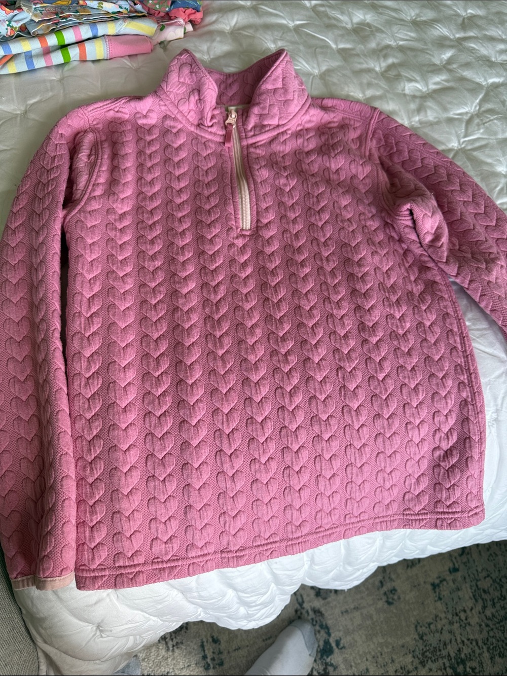 Crewcuts Pink Quilted Half-Zip Pullover